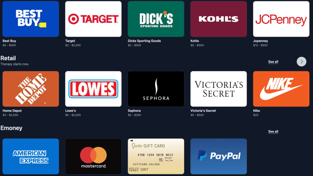 e gift cards online