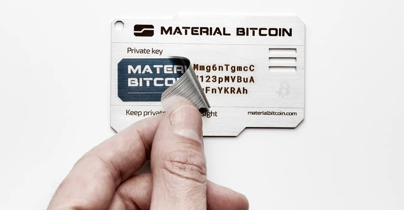 material bitcoin metallic wallet